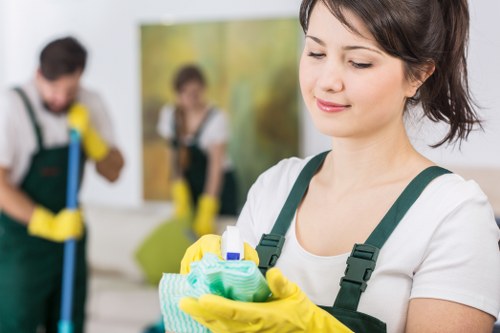 Local office cleaning service in Barnes cleaning a business kitchen area